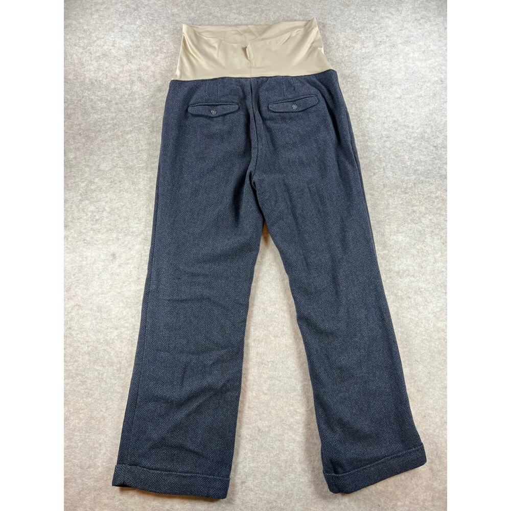 Ann Taylor LOFT Maternity Tweed Herringbone Cuffed Dress Work Pants Gray Size 14 - Picture 2 of 7